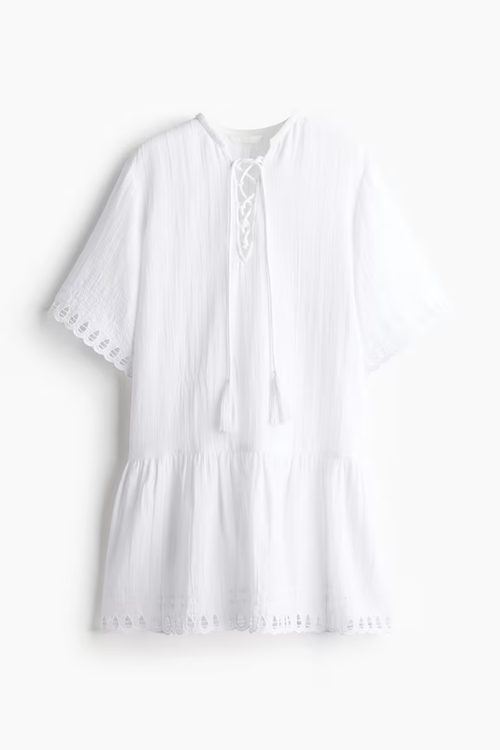 Cotton Waist-Tie Dress